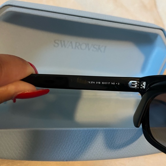 Swarovski Black Sunglasses with Crystal Accents - Picture 10 of 12